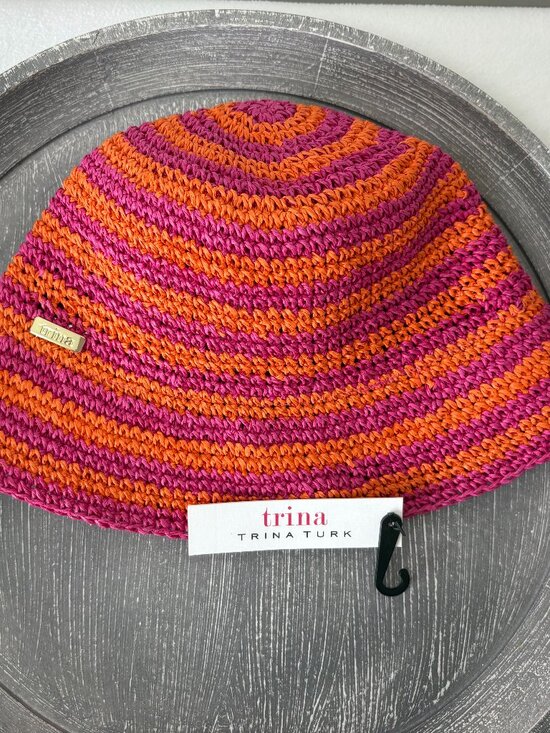 NWT - Trina Turk Palo Bucket Hat - Bright Pink and Orange Stripe main image 9